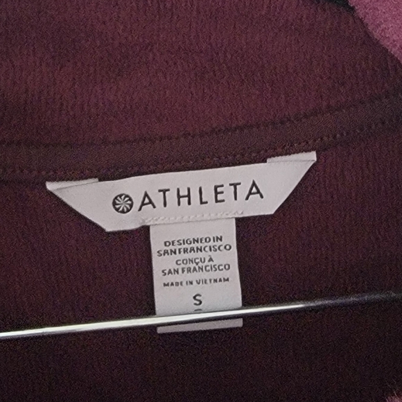 Athleta Cozy Karma Asym Pullover burgundy size Sm - Picture 6 of 6